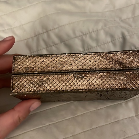 Nancy Gonzalez metallic python 🐍 snake scale evening clutch - Picture 2 of 15
